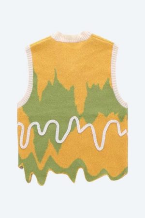 Weirdcore Wavy Striped Sweater Vest