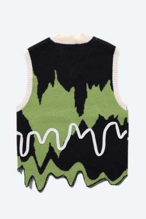 Weirdcore Wavy Striped Sweater Vest