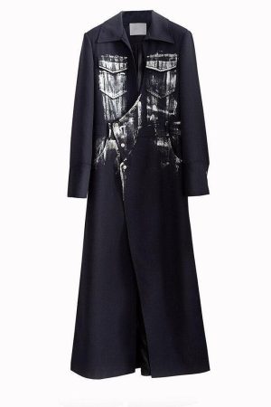 White Distressed Long Blazer