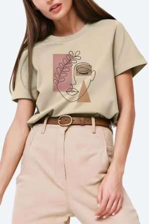 Woman Face Minimal Tee