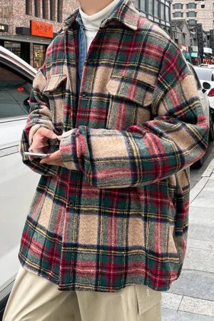 Wool Plaid Shirt Jacket