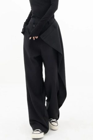 Wrap Front Wide Leg Pants