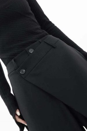 Wrap Front Wide Leg Pants