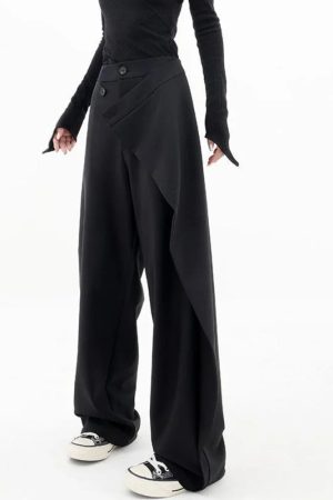 Wrap Front Wide Leg Pants