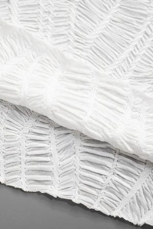 Wrinkled Lace Up Mini Dress