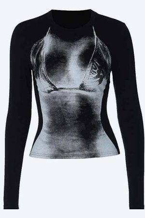 Y2K 3D Body Print Top