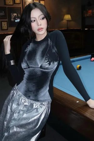 Y2K 3D Body Print Top