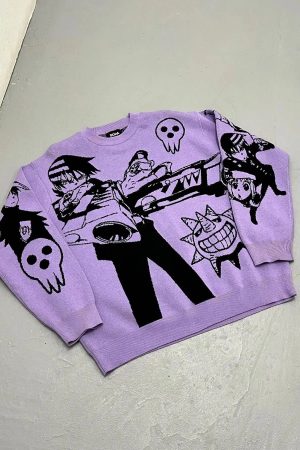 Y2K Anime Knitted Sweater