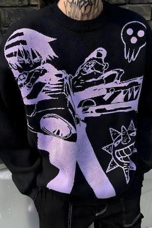 Y2K Anime Knitted Sweater
