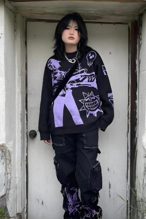 Y2K Anime Knitted Sweater
