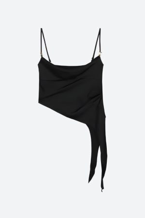 Y2K Asymmetric Top & Skirt Pants Two Piece Set