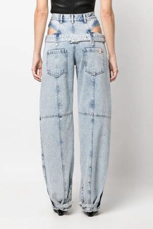 Y2K Belted Cut Out Jeans