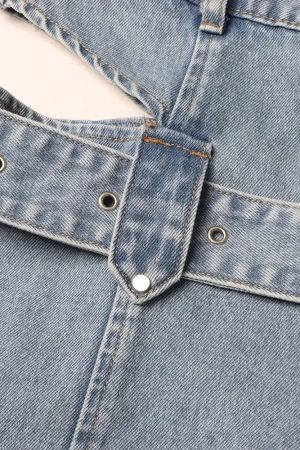 Y2K Belted Cut Out Jeans
