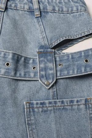 Y2K Belted Cut Out Jeans