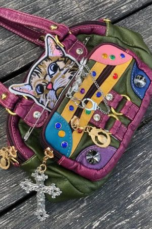 Y2K Cat Embroidered Bag