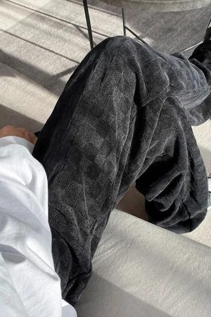 Y2K Checkered Elasticated Sweatpants