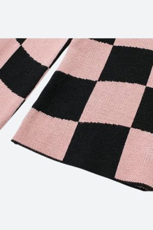 Y2K Checkered Square Neck Top
