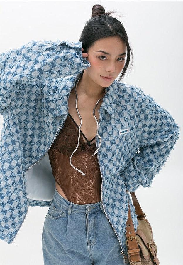 Y2K Checkered Zip Up Jacket Y2K Checkered Zip Up Jacket