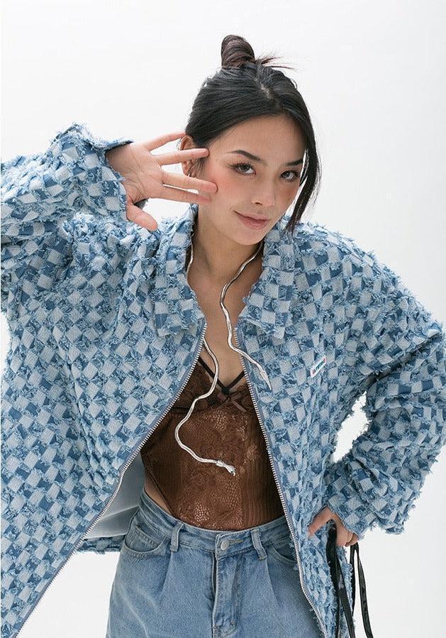 Y2K Checkered Zip Up Jacket Y2K Checkered Zip Up Jacket