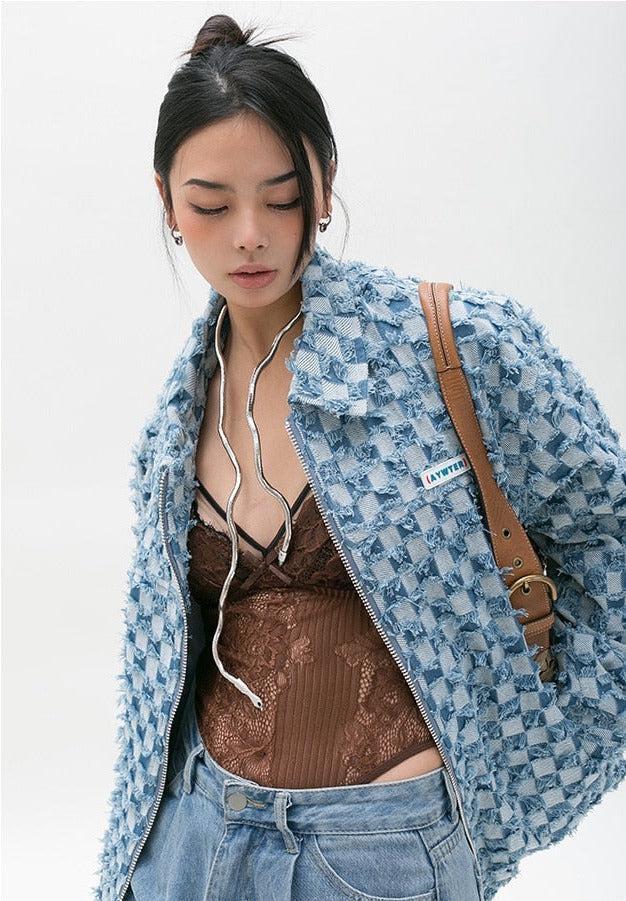 Y2K Checkered Zip Up Jacket Y2K Checkered Zip Up Jacket