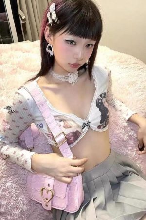 Y2K Coquette Barbie Crop Top