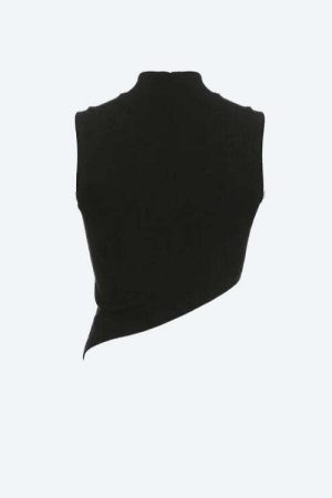 Y2K Corduroy Asymmetric Crop Top