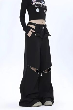 Y2K Cut Out Waist Pants
