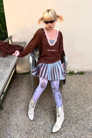 Y2K Deep Neck Sweater