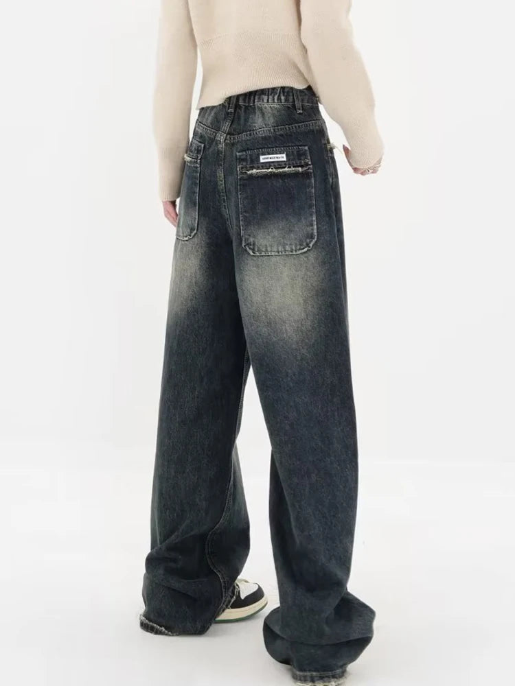 Y2K Distressed Pocket Wide Leg Jeans Y2K Distressed Pocket Wide Leg Jeans