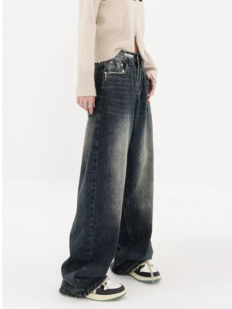 Y2K Distressed Pocket Wide Leg Jeans Y2K Distressed Pocket Wide Leg Jeans