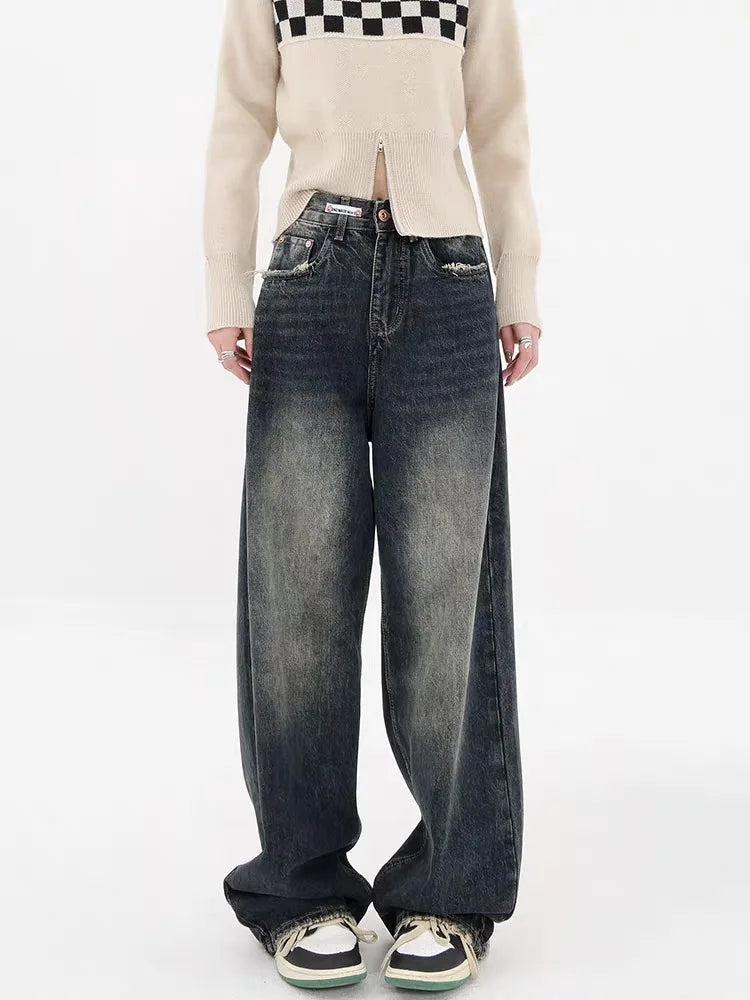 Y2K Distressed Pocket Wide Leg Jeans Y2K Distressed Pocket Wide Leg Jeans