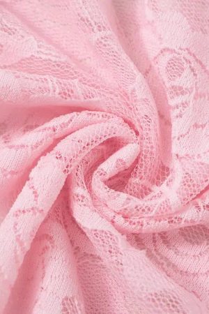 Y2K Embroidered Lace Top