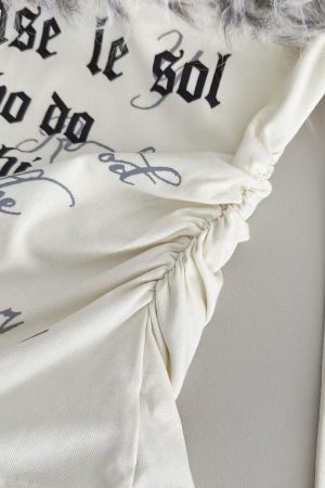 Y2K Faux Fur Collar Top