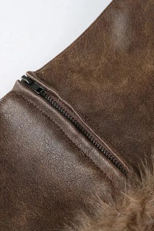 Y2K Faux Fur Mini Skirt