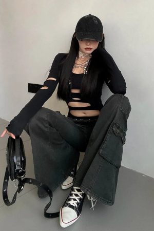 Y2K Flared Cargo Jeans