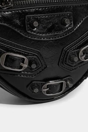 Y2K Grunge Belted Heart Shaped Bag