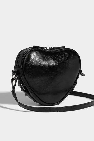 Y2K Grunge Belted Heart Shaped Bag