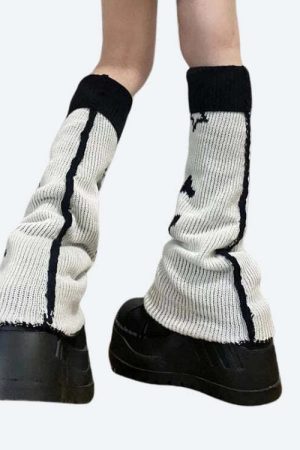 Y2K Grunge Reversible Leg Warmers