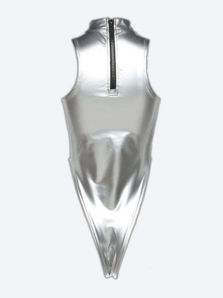 Y2K High Neck Zip-Up Bodysuit Y2K High Neck Zip-Up Bodysuit