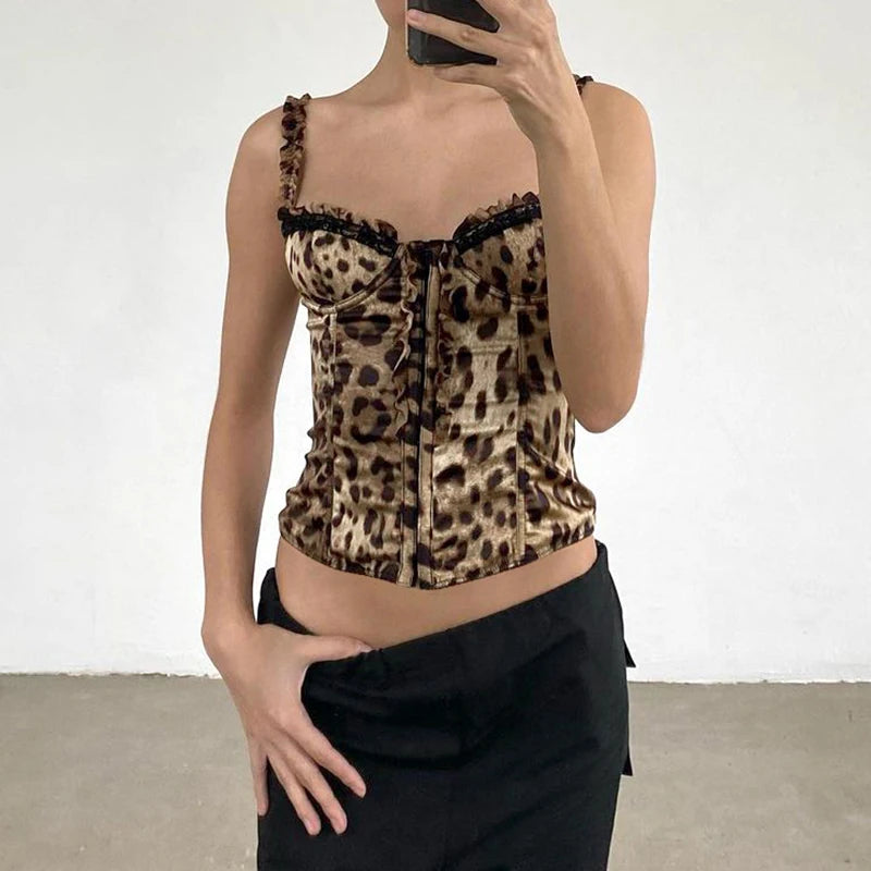 Y2K Leopard Corset Top Y2K Leopard Corset Top
