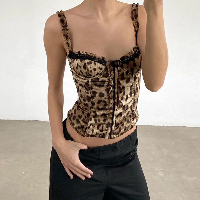 Y2K Leopard Corset Top Y2K Leopard Corset Top