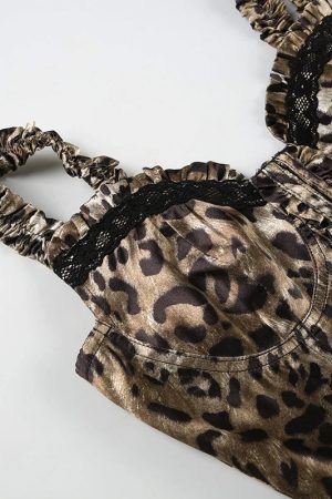 Y2K Leopard Corset Top