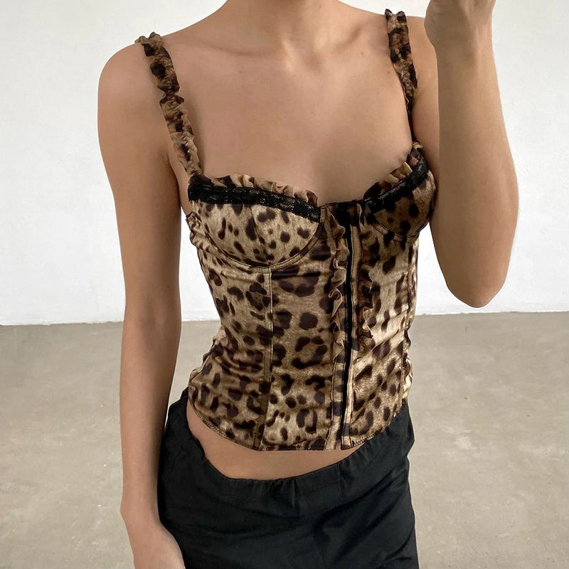 Y2K Leopard Corset Top Y2K Leopard Corset Top