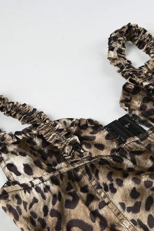 Y2K Leopard Corset Top