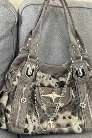 Y2K Leopard Faux Fur Bag