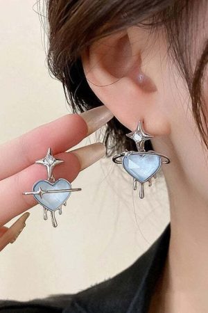 Y2K Melting Heart Earrings