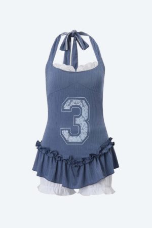 Y2K Mini Dress & Shorts Two Piece Set