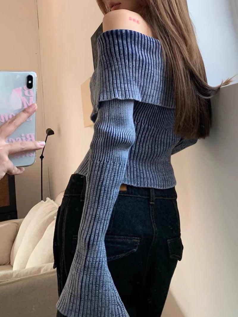 Y2K Off Shoulder Cardigan Y2K Off Shoulder Cardigan