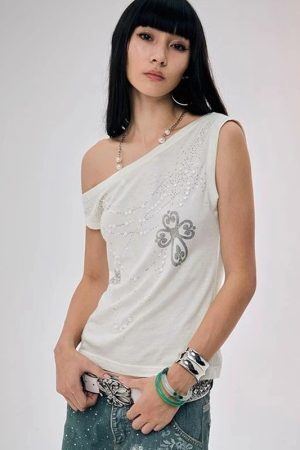 Y2K One Shoulder Top