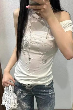 Y2K One Shoulder Top